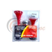 Сигнал - дудка 12V двухрожковый с компрессором , SL-1014R красный в блистере, уп.10 шт