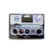 Разветвитель прикуривателя 4 гнезда + 2 USB 