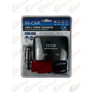 Разветвитель прикуривателя тройник+ USB 